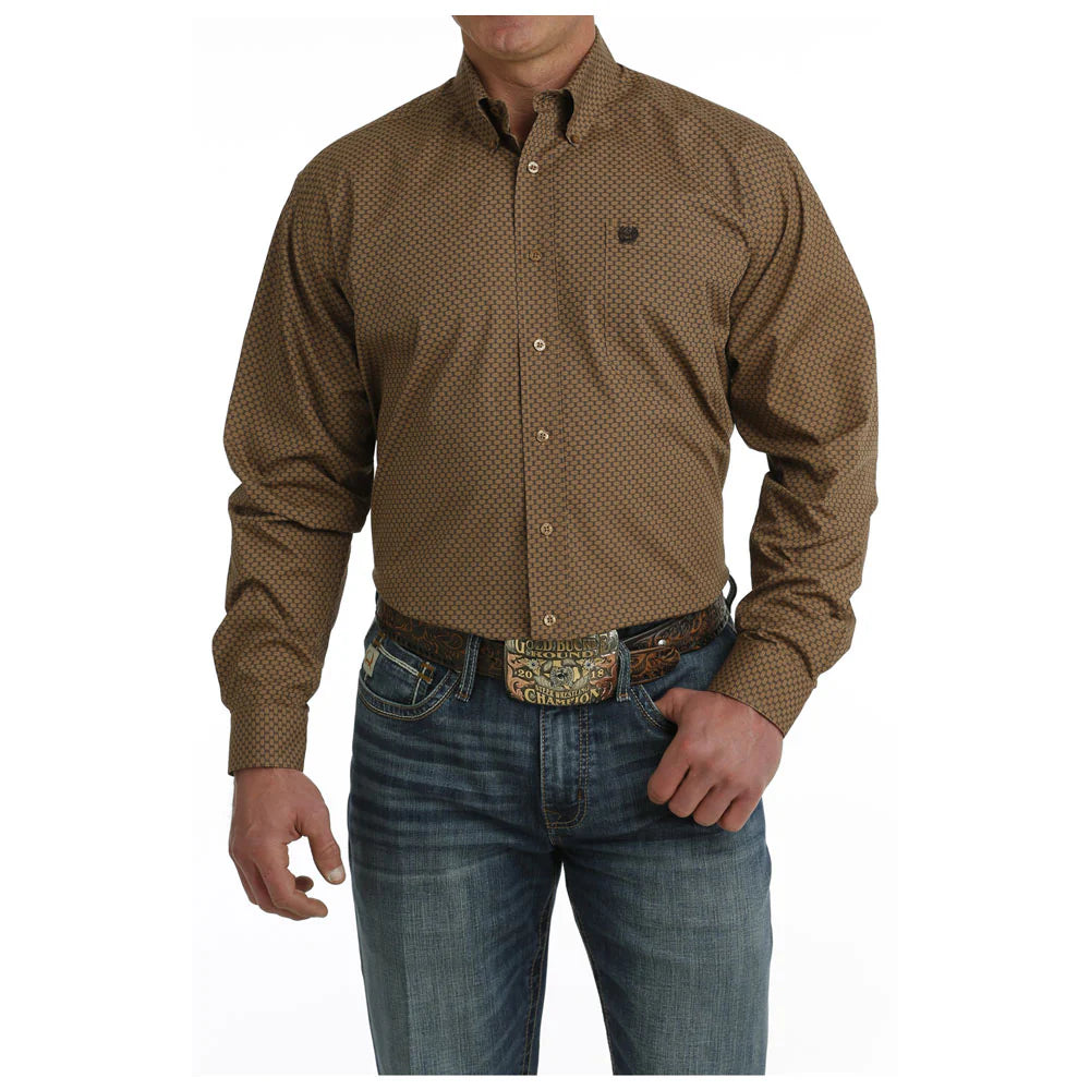 Cinch Men's BROWN GEOMETRIC PRINT
