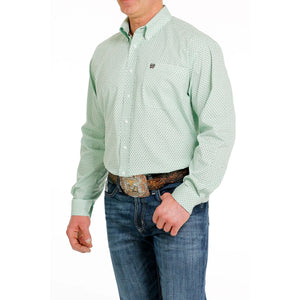 Cinch Men's Floral Green Button Down Shirt