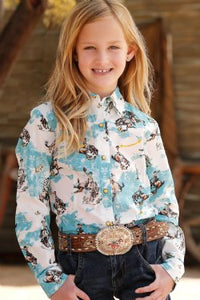 Cruel Girls Cowgirl Print Snap Up Western