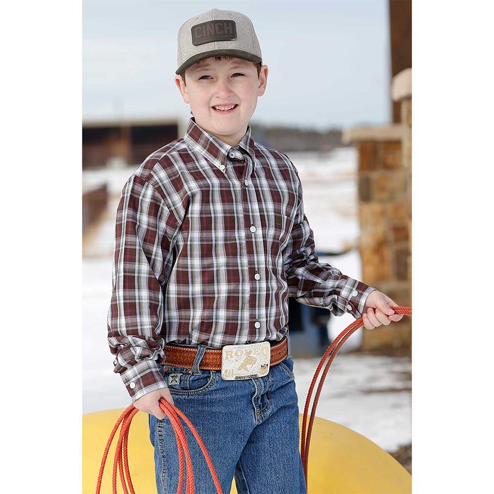 Cinch Boys Plaid Button-Down Shirt