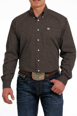 Cinch Men's Geometric Print Button-Down
