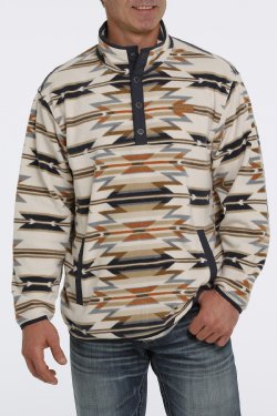 Cinch Men's Navy and Cream Aztec Polar Fleece