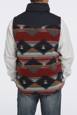 Cinch Men's Aztec Quilted  Vest Blue