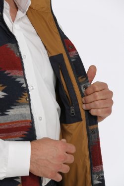 Cinch Men's Aztec Quilted  Vest Blue